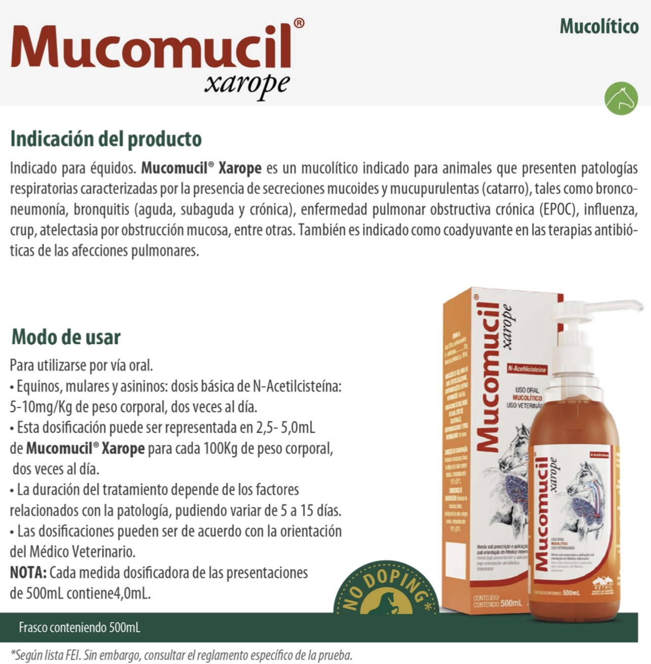 VETNIL MUCOMUCIL 500Ml