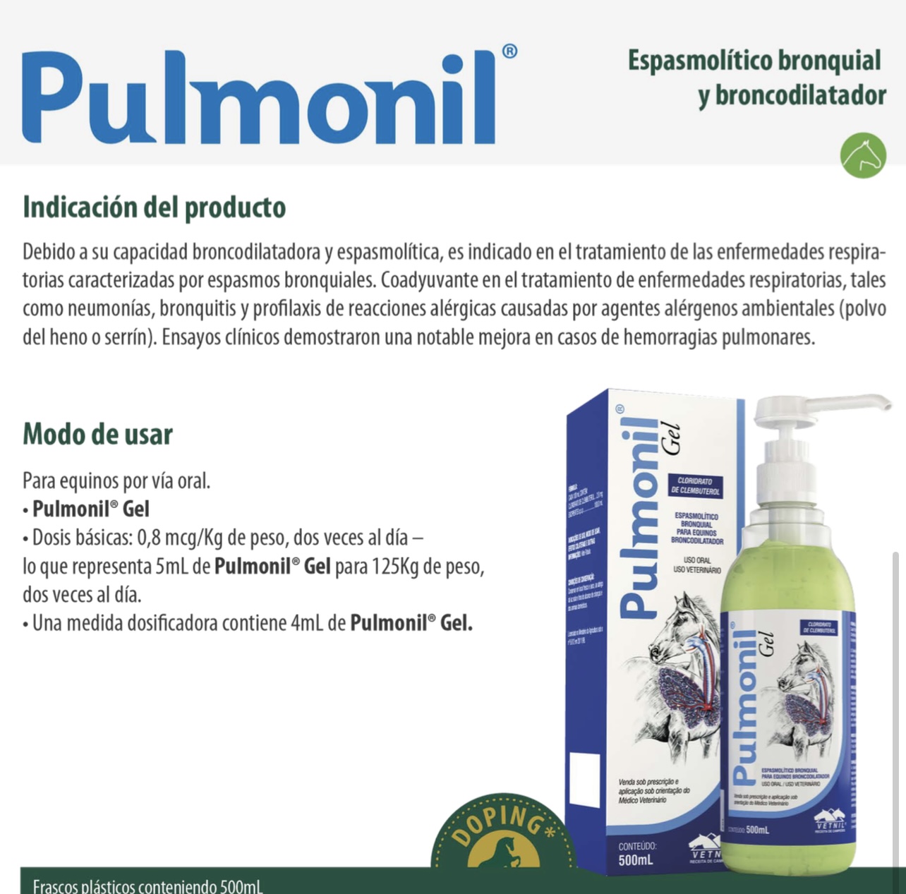 VETNIL PULMONIL GEL 500Ml