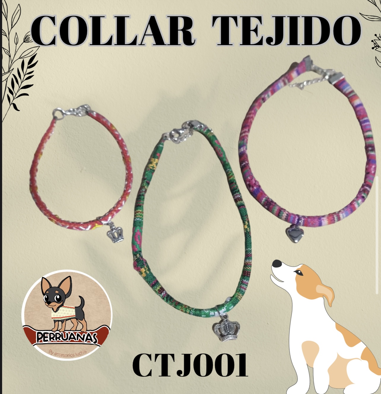 COLLAR TEJIDO Y PERLAS 